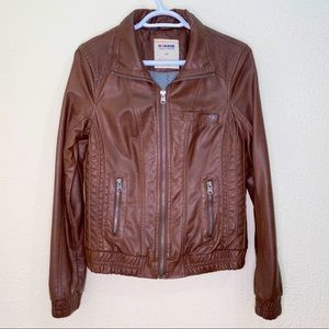 GARAGE Ladies Faux Leather Bomber Jacket, Size M